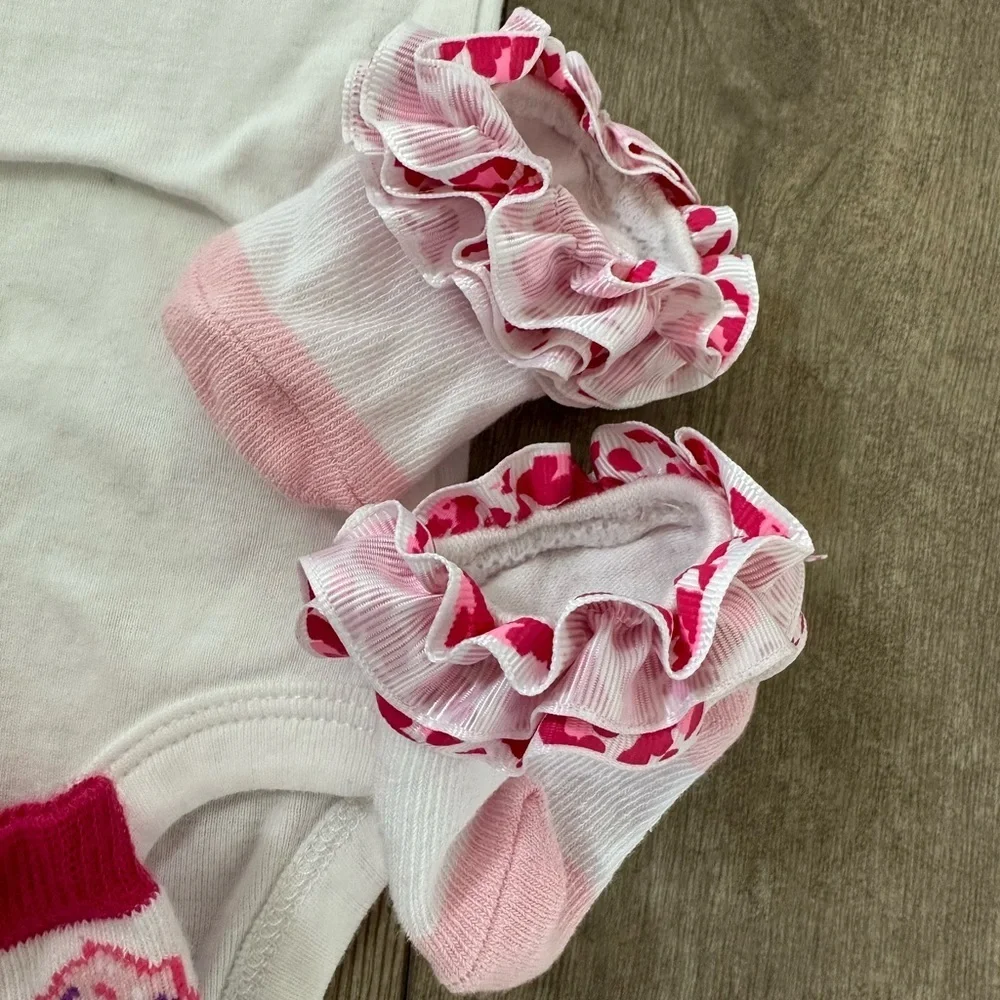Carter’s newborn baby girl bodysuit accessory bundle lot